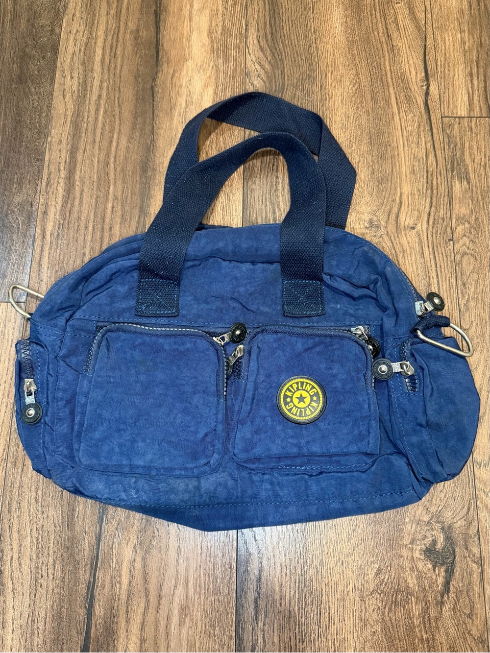 Kipling Defea Heritage Bag Blue Handbag Shoulder Satchel Purse nylon pockets